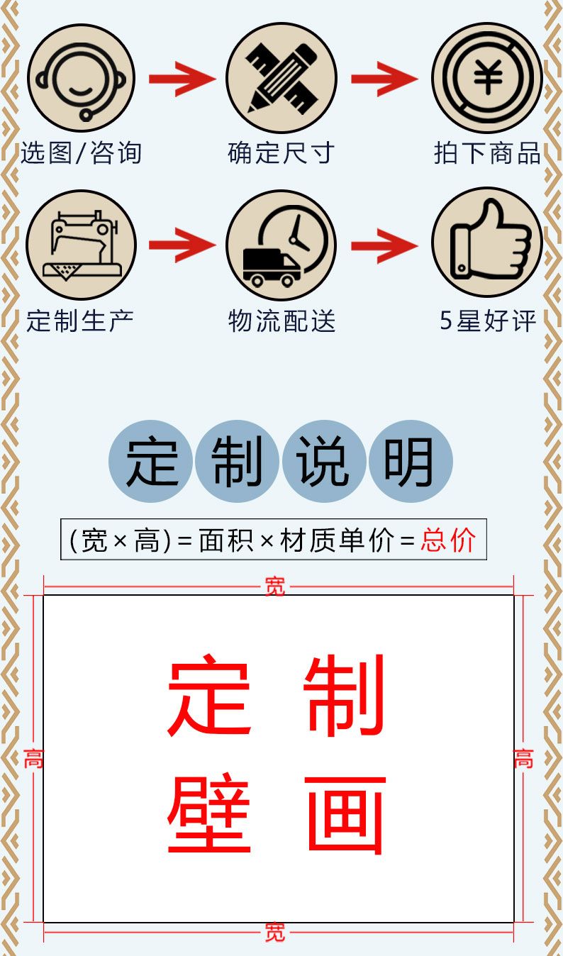 新款唐卡坛城新中式画自粘墙布客厅书房背景壁纸定制修心复古墙面 5