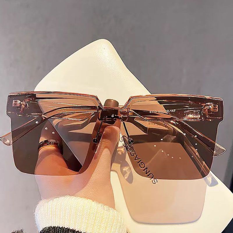 New Polarized Personality Half Men's Sunglasses Stylish High-end Sun Glasses Women Round Long Face Fashion Large Frame_voghion.com
