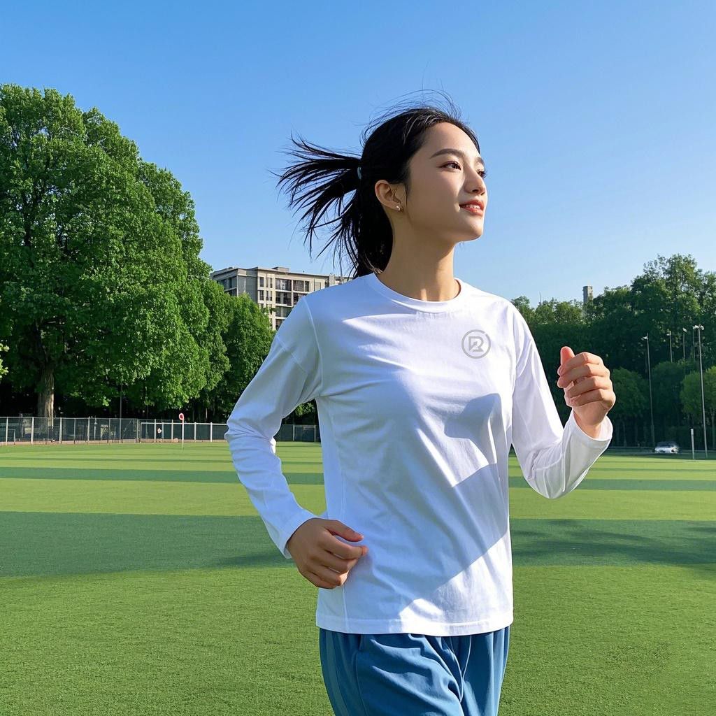 冉玫 男女同款吸湿排汗轻薄运动长袖T恤亲肤不闷热舒适运动百搭