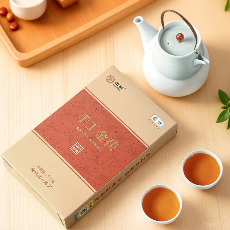 中茶湖南安化黑茶金花茯砖茶中粮茶叶手工金茯1kg正品口粮黑茶 图片 3