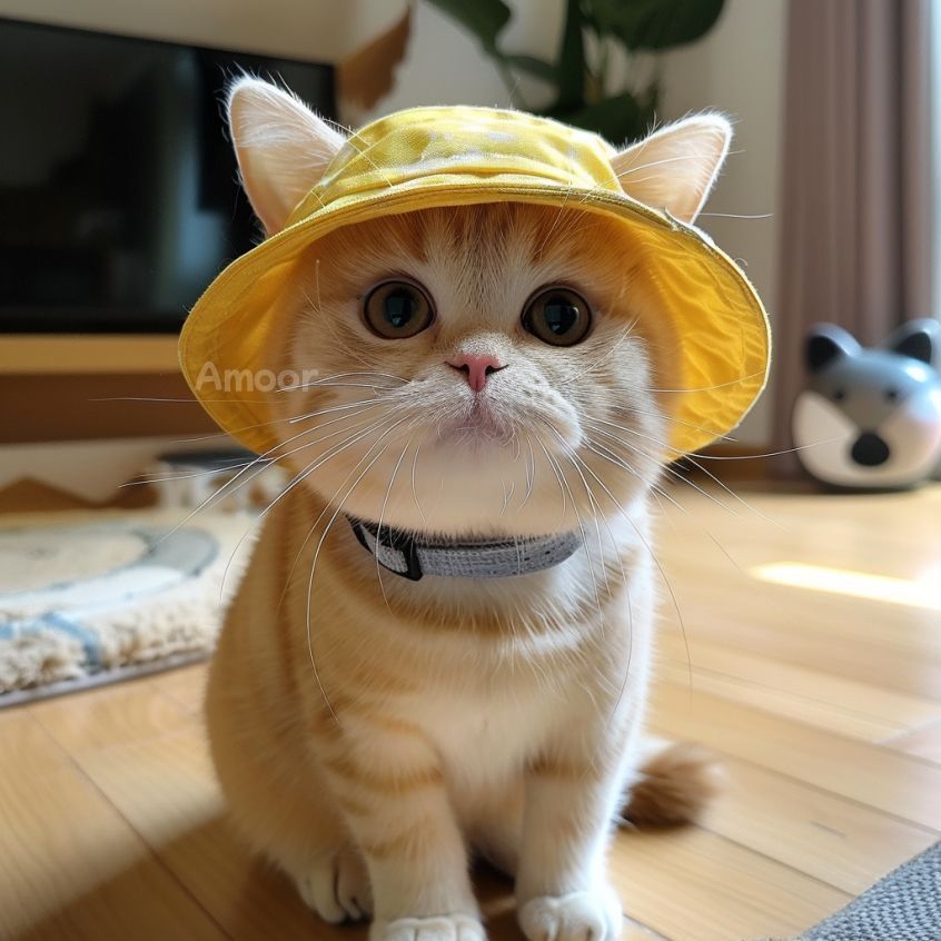可爱露耳朵猫咪狗狗帽子夏季宠物防晒太阳帽德文猫帽子小狗渔夫帽