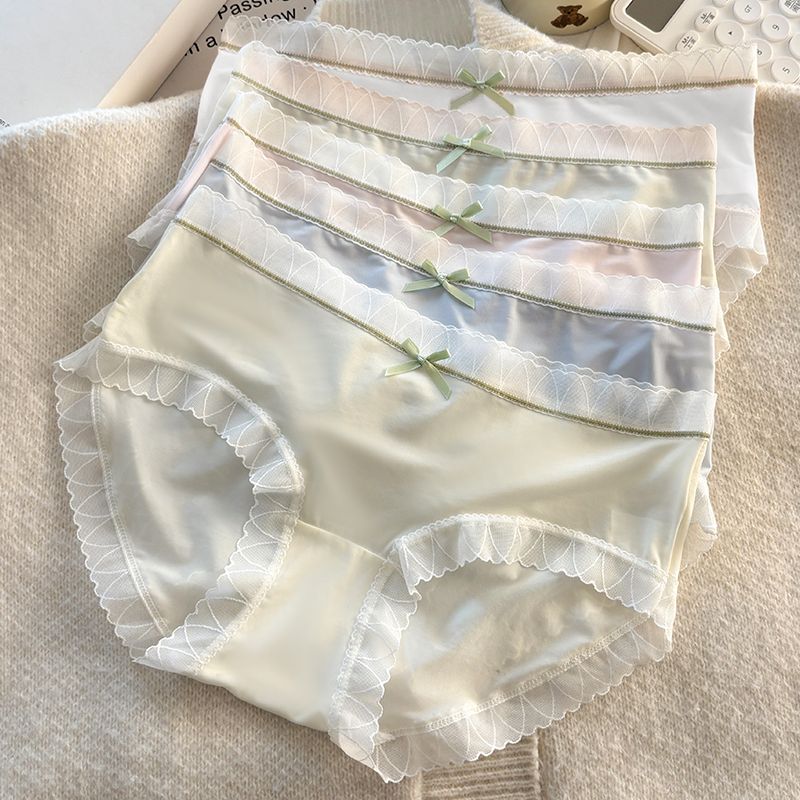内裤女冰丝中腰抗菌无痕高中学生少女士抑菌全棉档透气运动平角裤