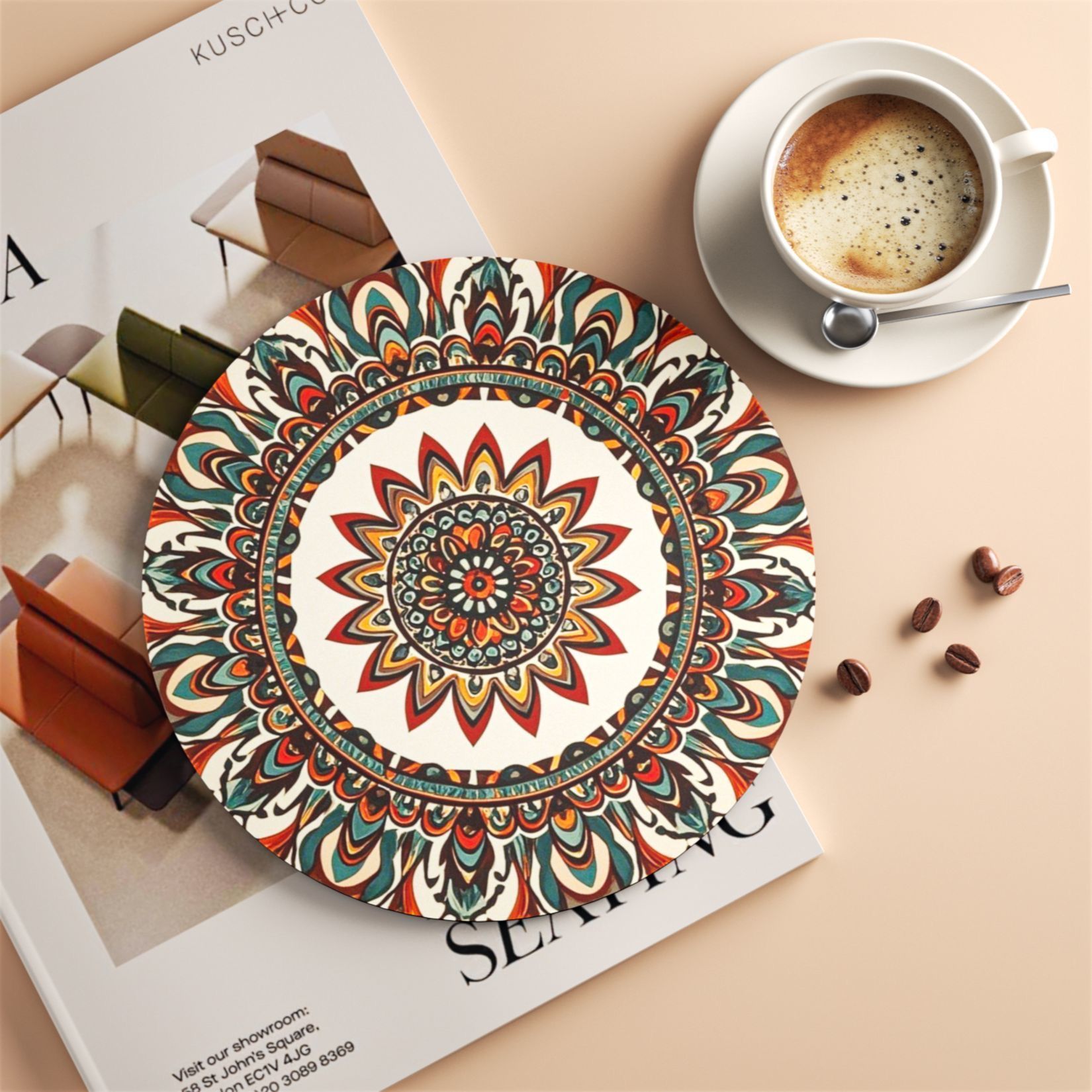 Bohemian Placemat Nordic Style Coaster Rubber Water Absorbent Non-Slip Insulation Bowl Plate Heat Resistant Table Mat_voghion.com