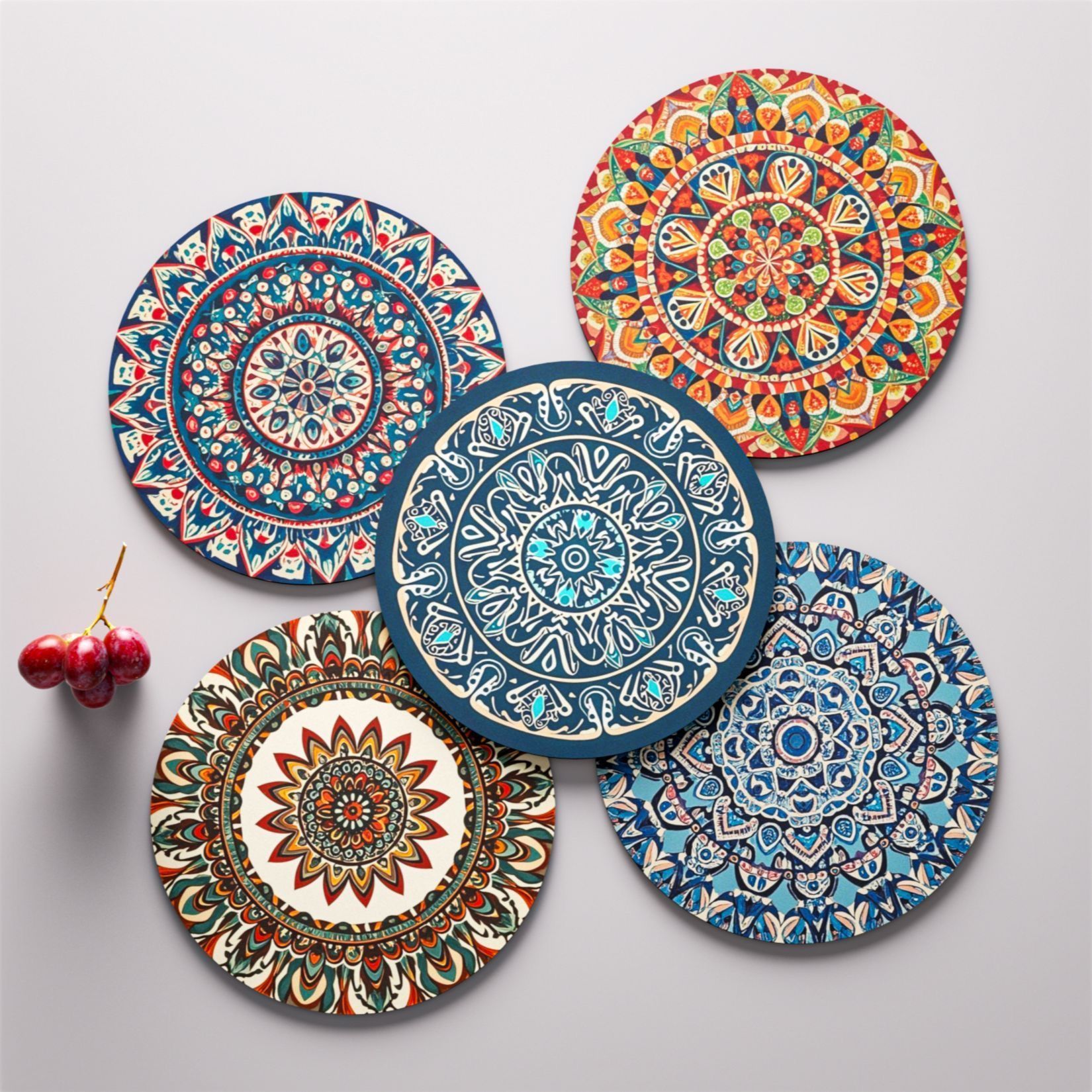 Bohemian Placemat Nordic Style Coaster Rubber Water Absorbent Non-Slip Insulation Bowl Plate Heat Resistant Table Mat_voghion.com