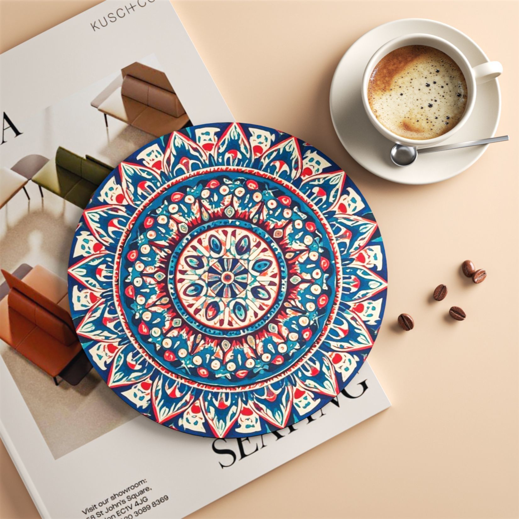 Bohemian Placemat Nordic Style Coaster Rubber Water Absorbent Non-Slip Insulation Bowl Plate Heat Resistant Table Mat_voghion.com