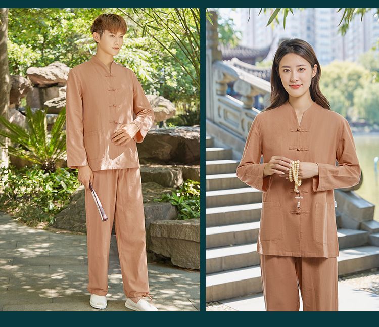 居士服禅修服女夏季薄款棉麻佛系禅意女装套装打坐禅服道家服装女 detail 14