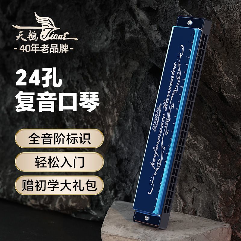 天鹅口琴初学者学生24孔28孔复音重音C调儿童成人入门自学乐器