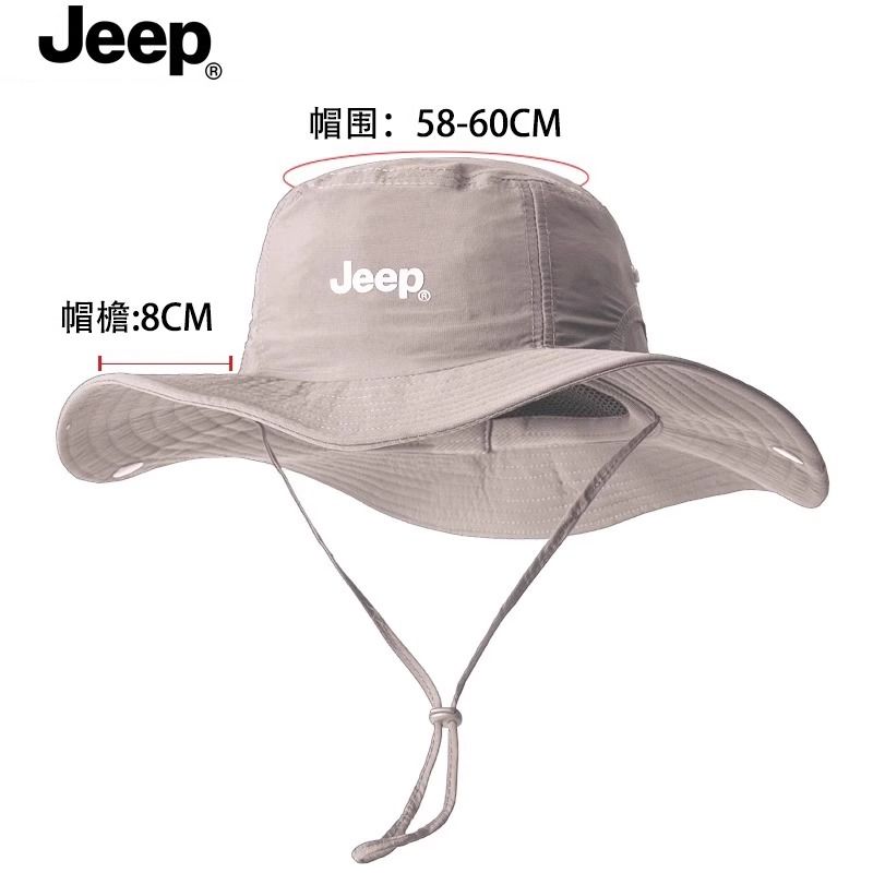 JEEP防晒吉普夏季登山太阳帽帽子透气户外紫外线钓鱼渔夫帽
