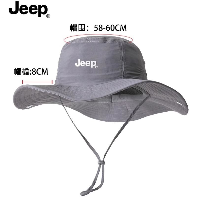 JEEP防晒吉普夏季登山太阳帽帽子透气户外紫外线钓鱼渔夫帽