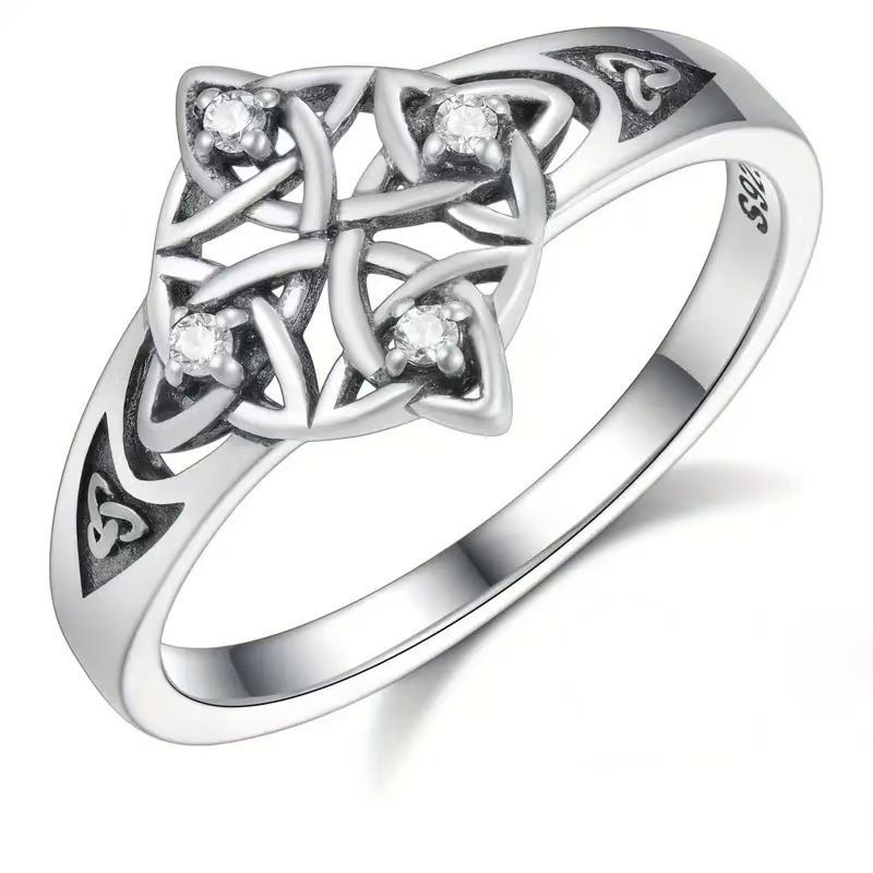 Massiver Retro Ring Aus Thai-silber Im Keltischen Punk-stil_voghion.com