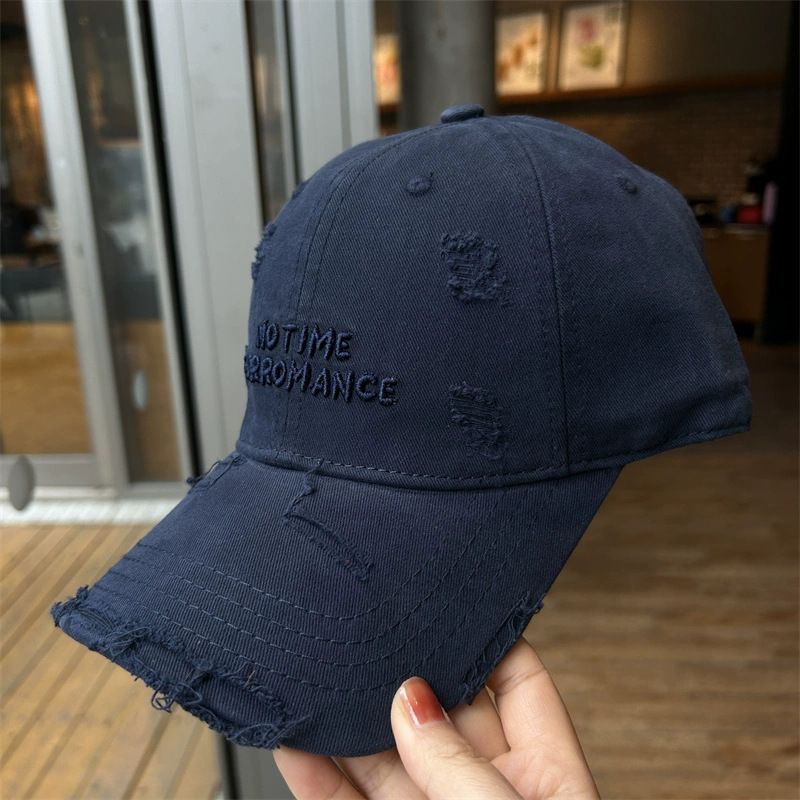 Gorra de béisbol rota para mujer con bordado de letras_voghion.com