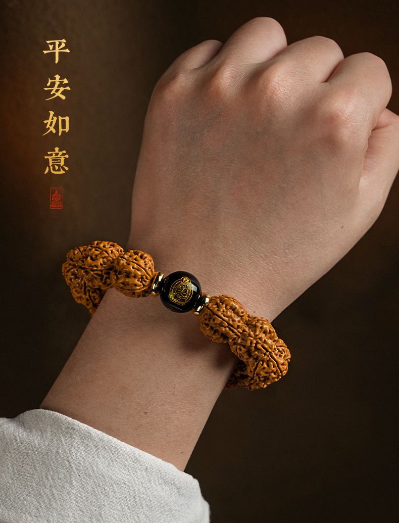尼泊尔大金刚菩提子手串精品手把文盘玩核桃普提转运佛珠手链男士 detail 16