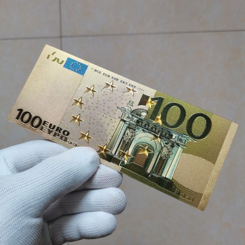 Réplica clássica de nota de 100 euros, nova em folha, feita de plástico criativo para coleção de moedas estrangeiras._voghion.com