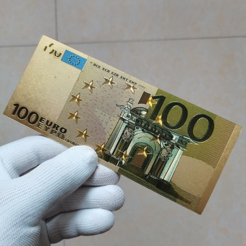 Réplica clássica de nota de 100 euros, nova em folha, feita de plástico criativo para coleção de moedas estrangeiras._voghion.com