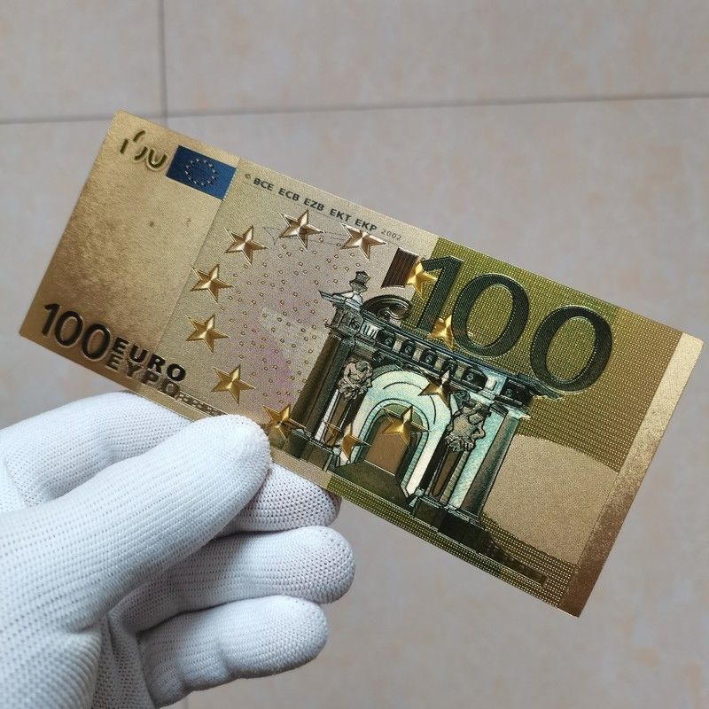 Réplica clássica de nota de 100 euros, nova em folha, feita de plástico criativo para coleção de moedas estrangeiras._voghion.com