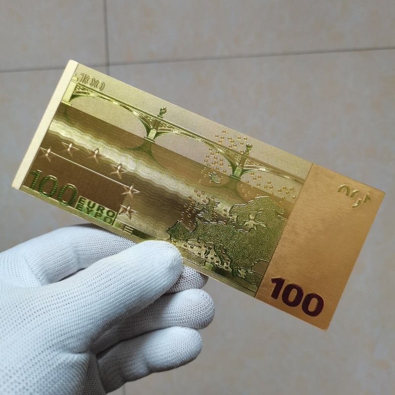 Réplica clássica de nota de 100 euros, nova em folha, feita de plástico criativo para coleção de moedas estrangeiras._voghion.com