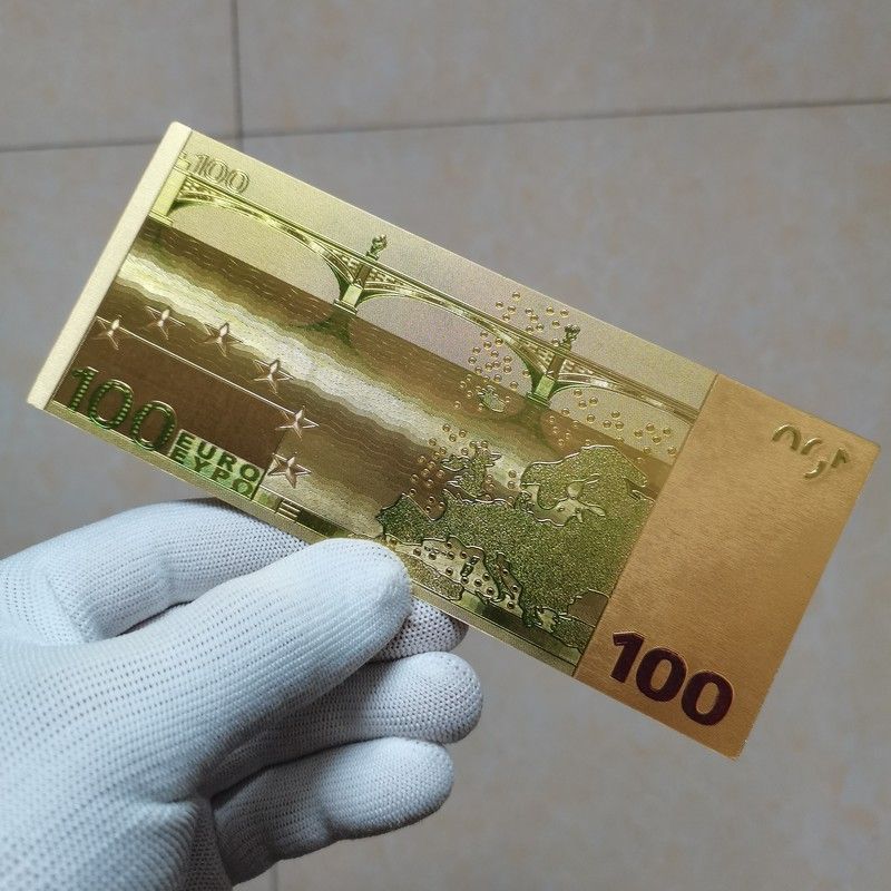 Réplica clássica de nota de 100 euros, nova em folha, feita de plástico criativo para coleção de moedas estrangeiras._voghion.com
