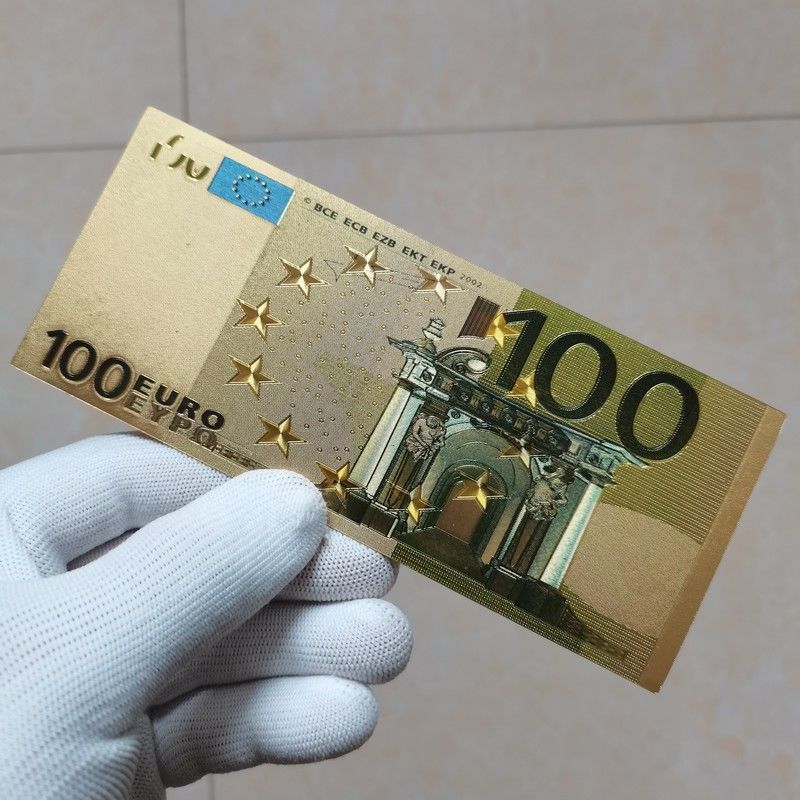 Réplica clássica de nota de 100 euros, nova em folha, feita de plástico criativo para coleção de moedas estrangeiras._voghion.com