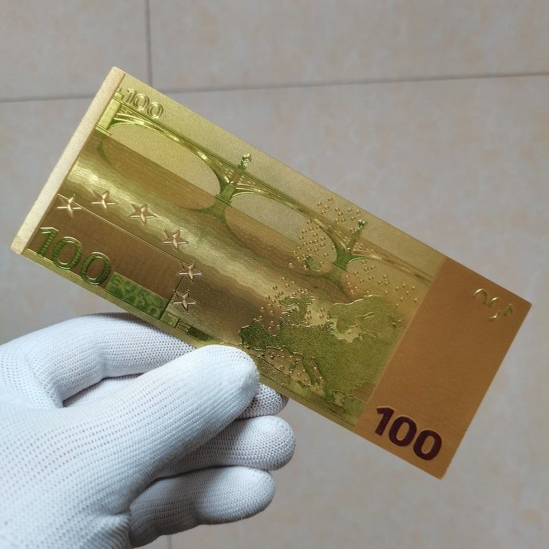 Réplica clássica de nota de 100 euros, nova em folha, feita de plástico criativo para coleção de moedas estrangeiras._voghion.com