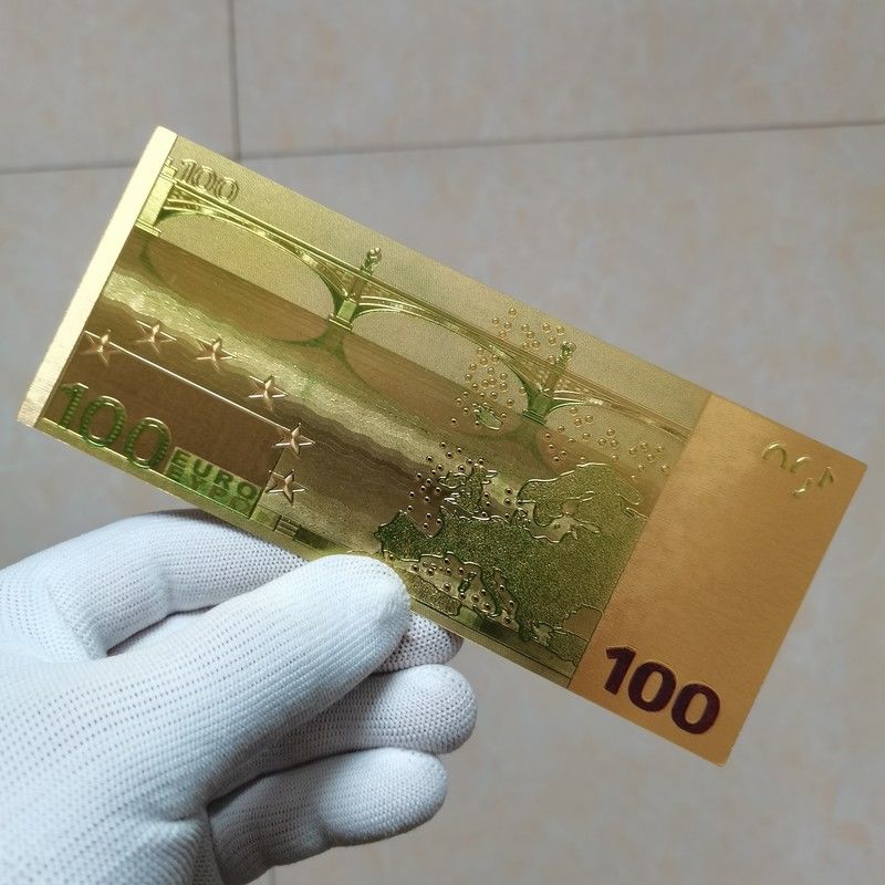 Réplica clássica de nota de 100 euros, nova em folha, feita de plástico criativo para coleção de moedas estrangeiras._voghion.com