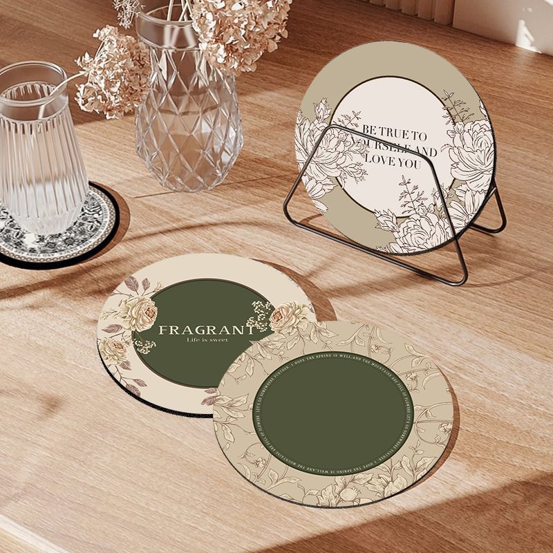 Coaster Placemat High-End Light Luxury Insulated Water-Absorbent Diatomaceous Earth Tea Cup Non-Slip Heat-Resistant_voghion.com