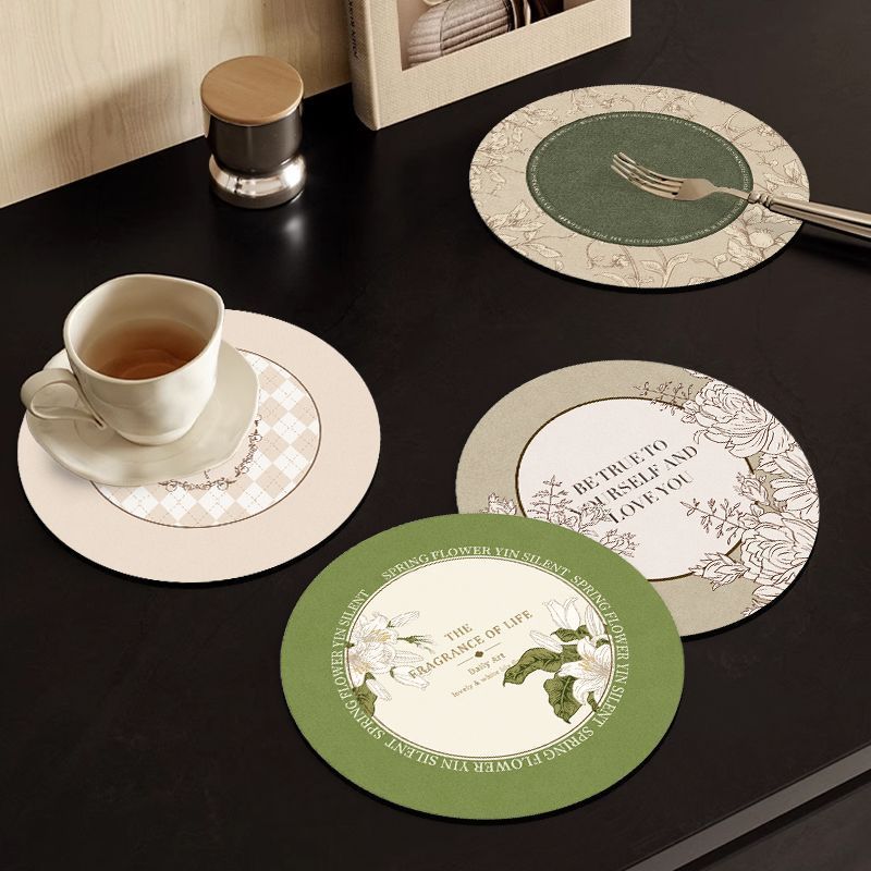 Coaster Placemat High-End Light Luxury Insulated Water-Absorbent Diatomaceous Earth Tea Cup Non-Slip Heat-Resistant_voghion.com