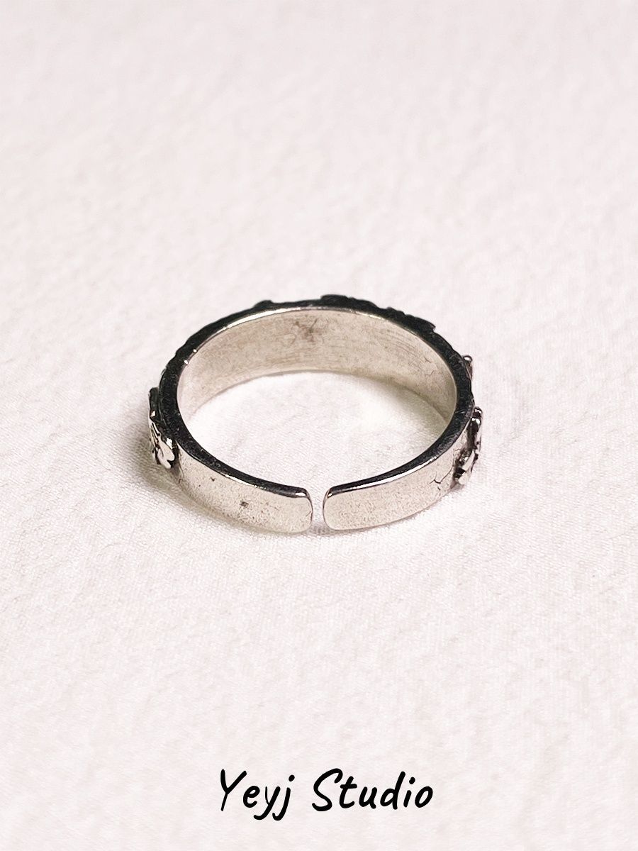 Vintage Cherry Blossom Adjustable Ring For Men And Women_voghion.com