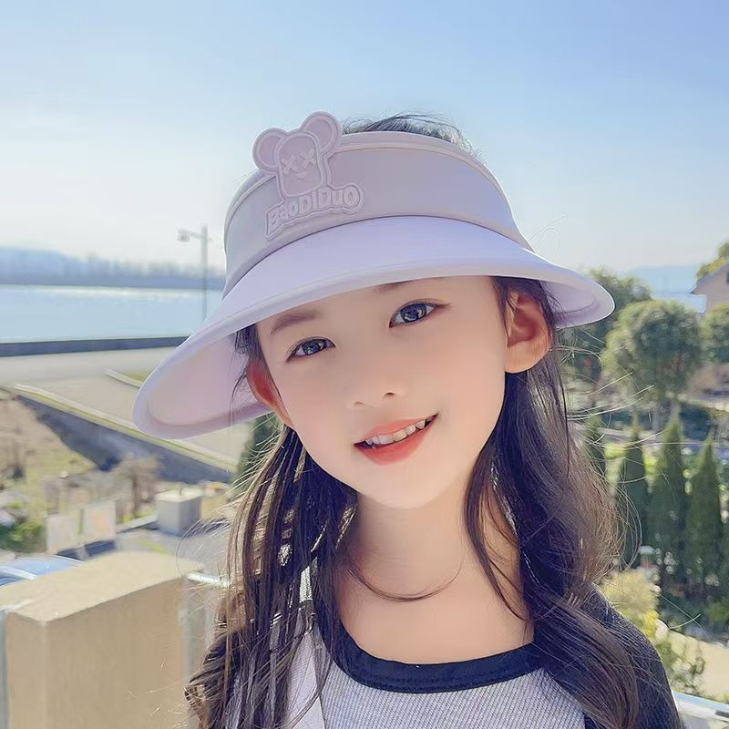 儿童防晒女童夏季遮阳帽宝宝空顶太阳帽男童紫外线卡通帽子女孩