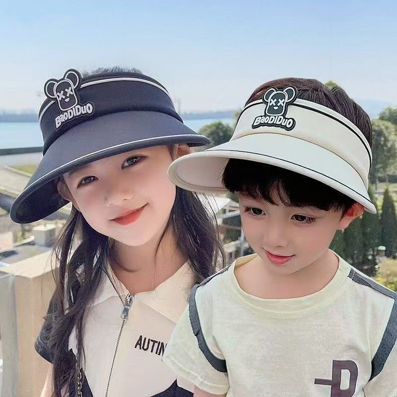 儿童防晒女童夏季遮阳帽宝宝空顶太阳帽男童紫外线卡通帽子女孩