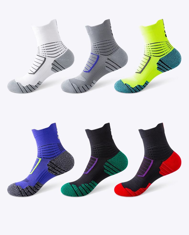 Professional Marathon Running Socks Mid-calf Shock-absorbing_voghion.com