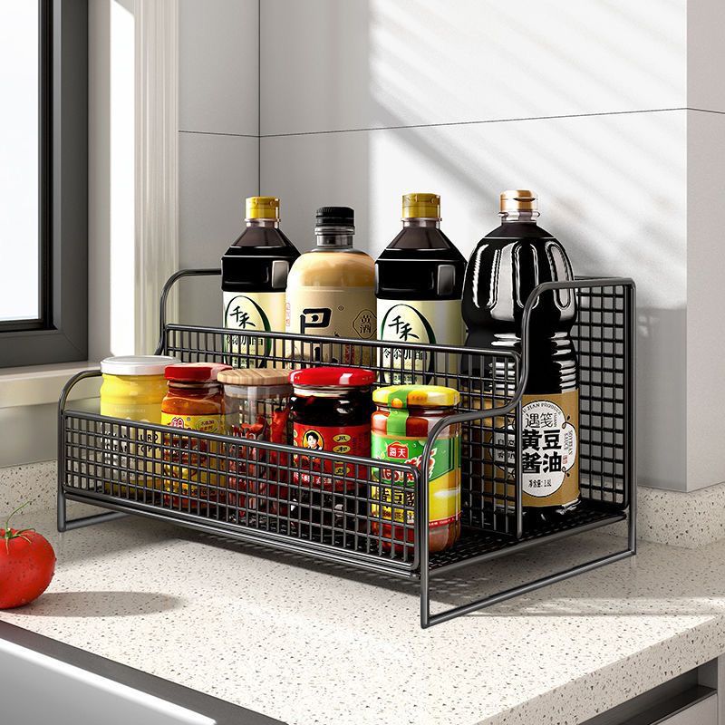 调味品置物架厨房桌面收纳神器多层调料分层架子多功能酱油醋储物