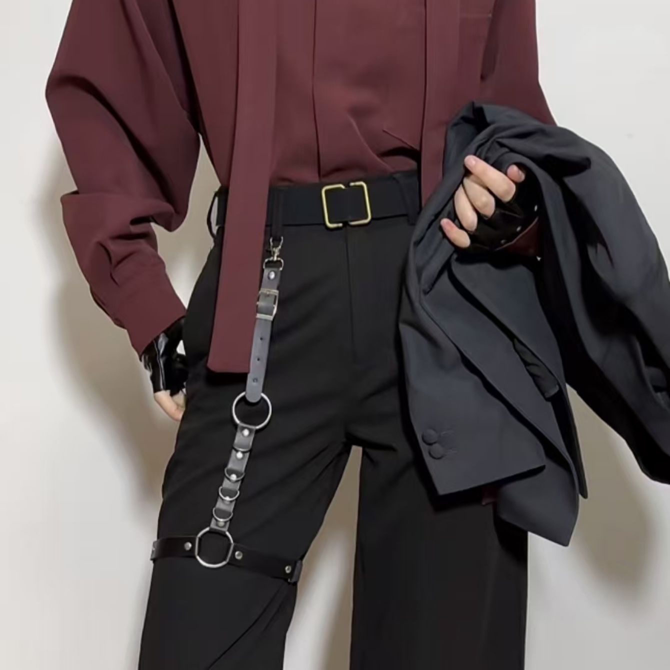 个性cos成男装饰腿带OC单品时尚潮酷穿搭可调节小众皮带 图片 2