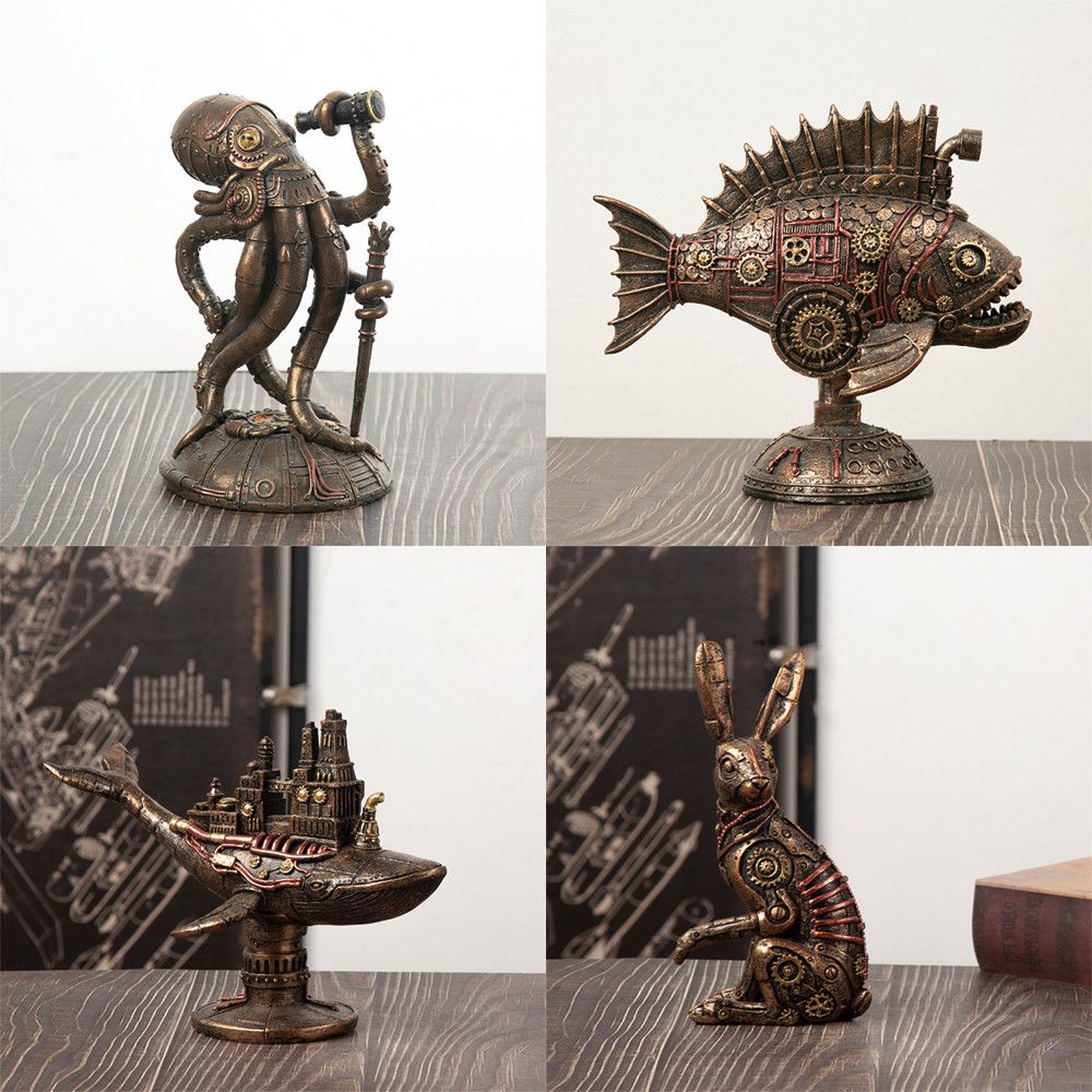 Ornamenti decorativi in resina della serie American Retro Mechanical Punk Animal per la casa, il soggiorno, la credenza per il vino, gli ornamenti decorativi per l'ingresso_voghion.com