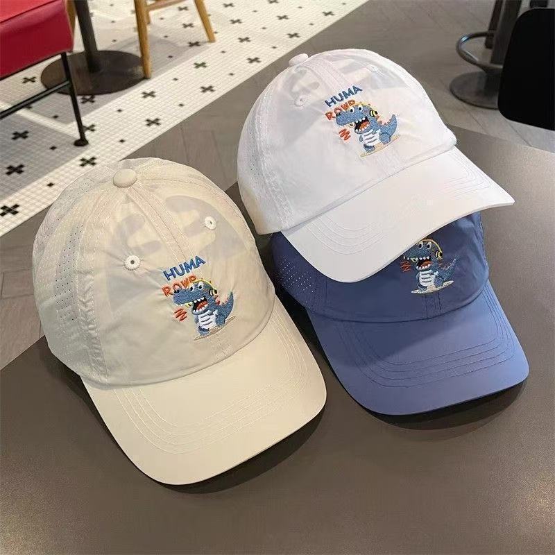 儿童帽子夏季薄款男童透气速干鸭舌帽女童宝宝户外遮阳防晒棒球帽