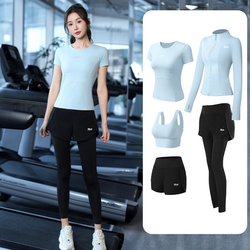 瑜伽服套装女2026新款高级感三件套外穿速干普拉提健身衣长袖春秋