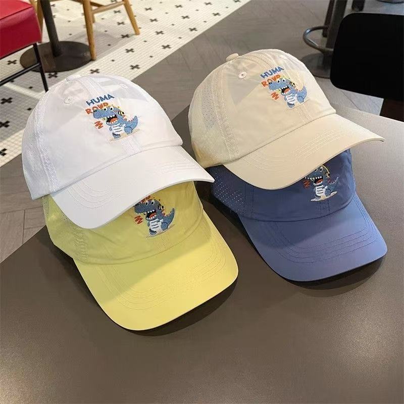 儿童帽子夏季薄款男童透气速干鸭舌帽女童宝宝户外遮阳防晒棒球帽