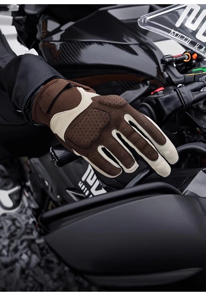 Riding Women Summer Sun Protection Breathable Racing Rider Vintage Motorcycle Gloves For Men Full Finger Touchscreen_voghion.com