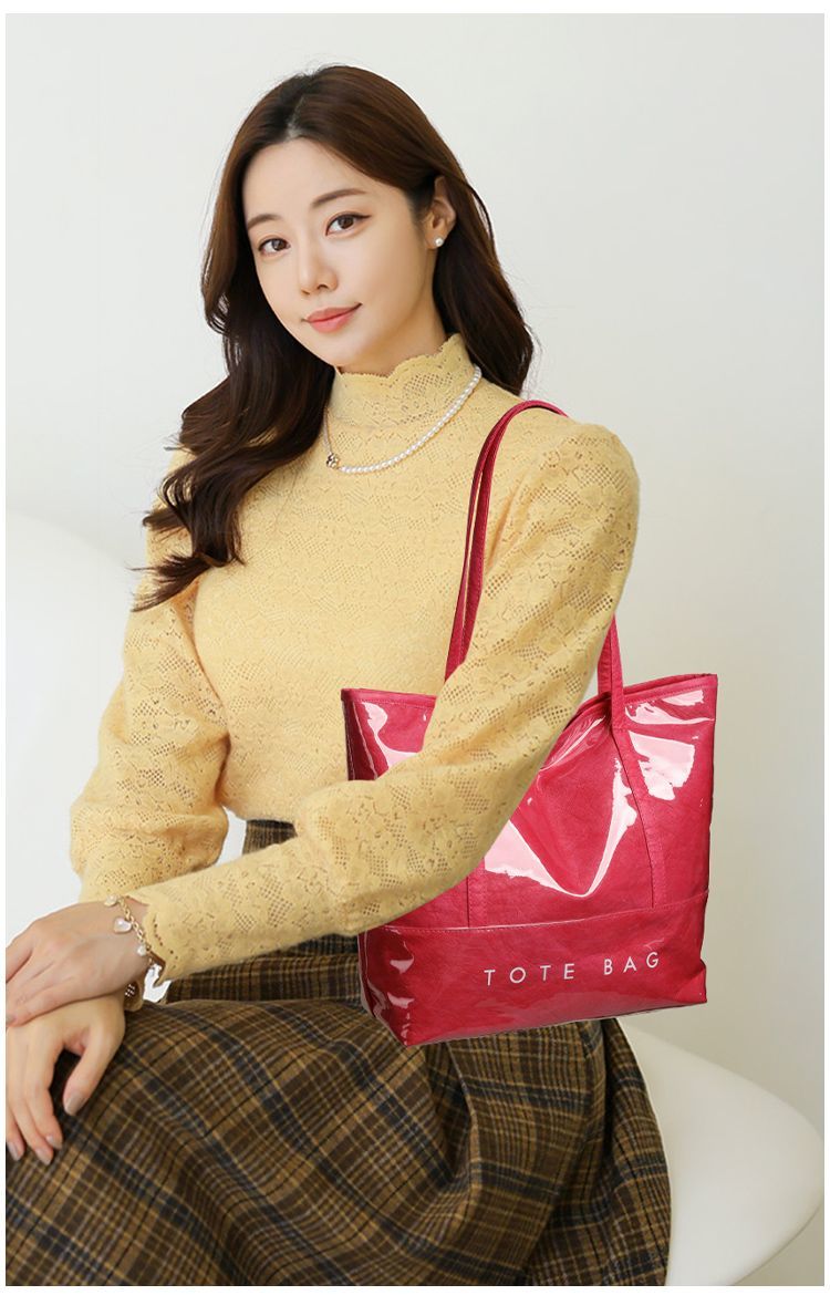 Exquisite Transparent Tote Bag In Dupont Paper Large Capacity_voghion.com
