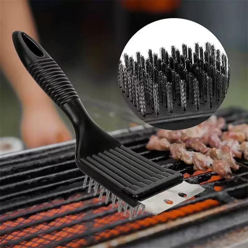 Household Stainless Steel Wire Grill Cage BBQ Cleaning Brush Outdoor Tool_voghion.com