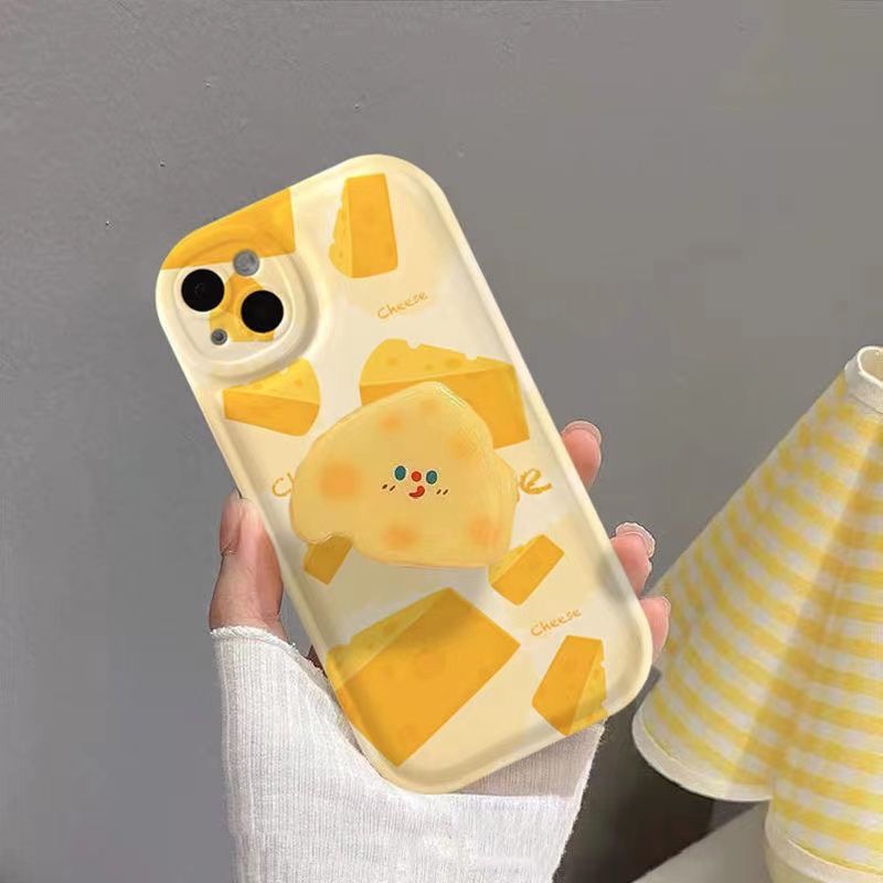 Cheese Cute Stand Airbag Style Cartoon Ins Desktop Telescopic Lazy Watching Drama Phone Sticker_voghion.com