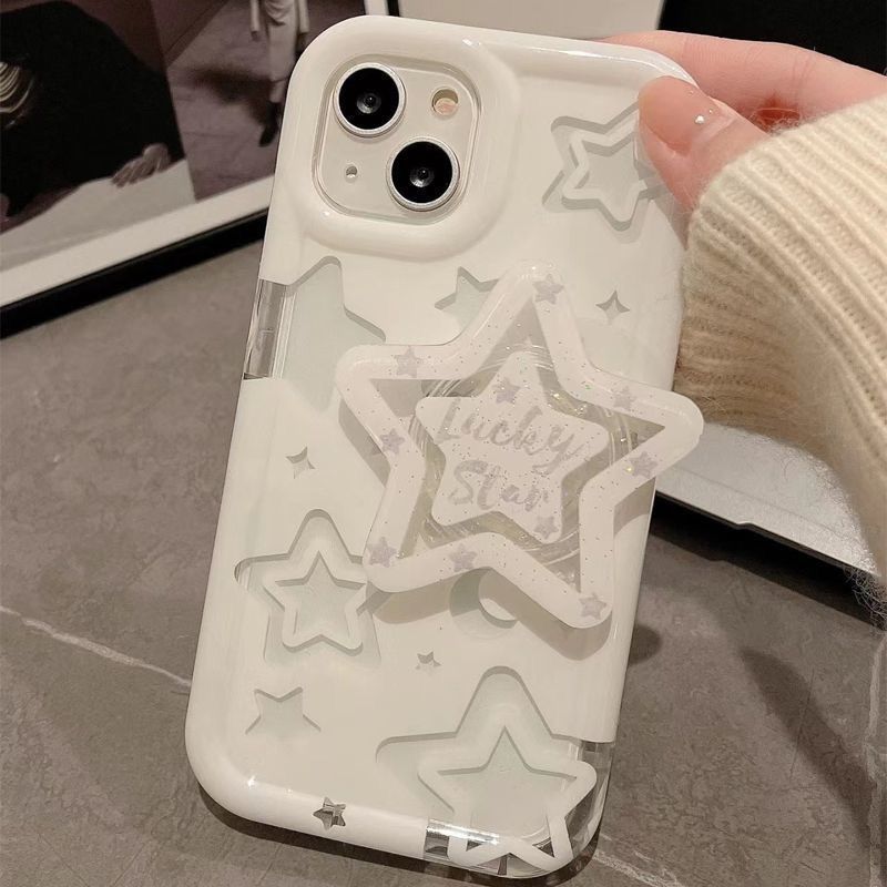 Advanced Cool Five-Pointed Glitter Star Sticker Airbag Stand Telescopic Desktop Binge-Watching Lazy Portable_voghion.com