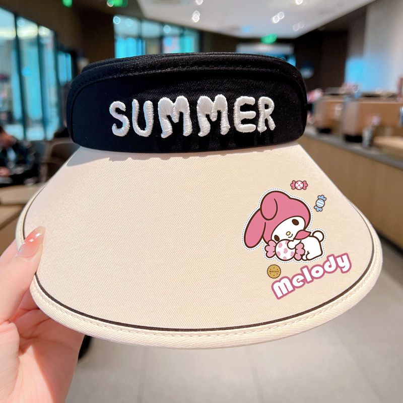 儿童三丽鸥空顶帽子宝宝女童库洛米防晒夏季太阳帽紫外线遮阳帽