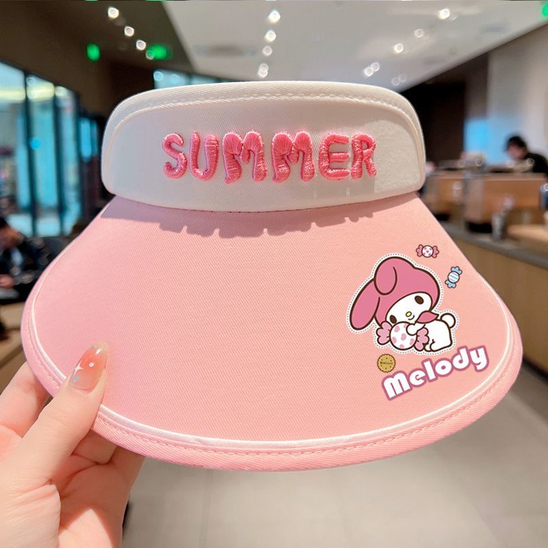 儿童三丽鸥空顶帽子宝宝女童库洛米防晒夏季太阳帽紫外线遮阳帽