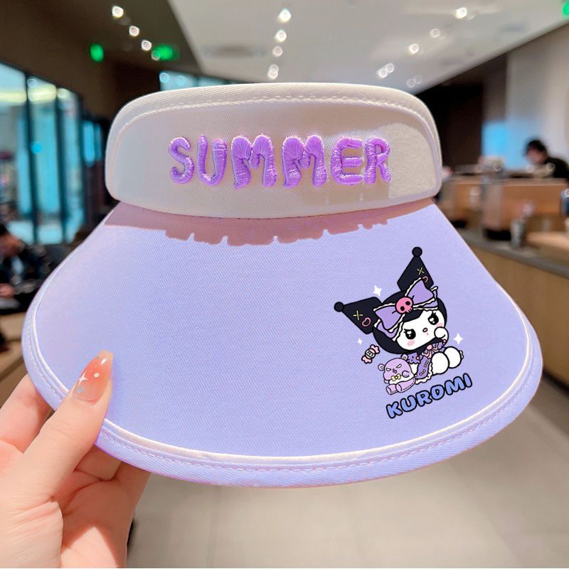儿童三丽鸥空顶帽子宝宝女童库洛米防晒夏季太阳帽紫外线遮阳帽