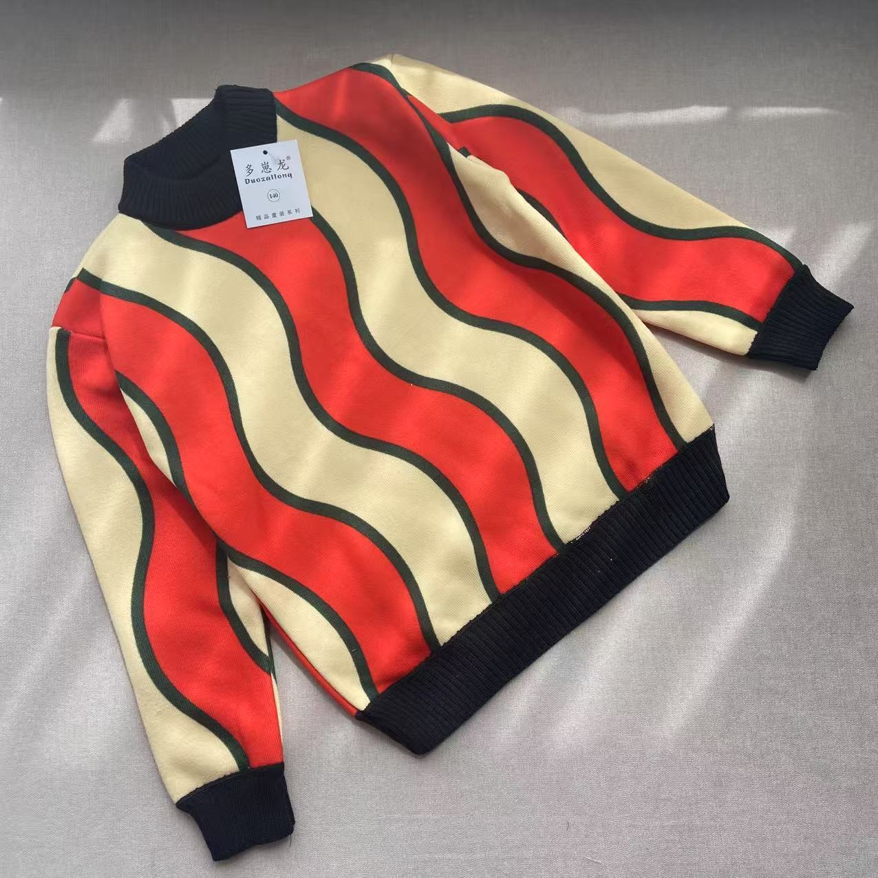 男童毛衣加绒针织衫新款2024秋冬洋气儿童中大童打底套头
