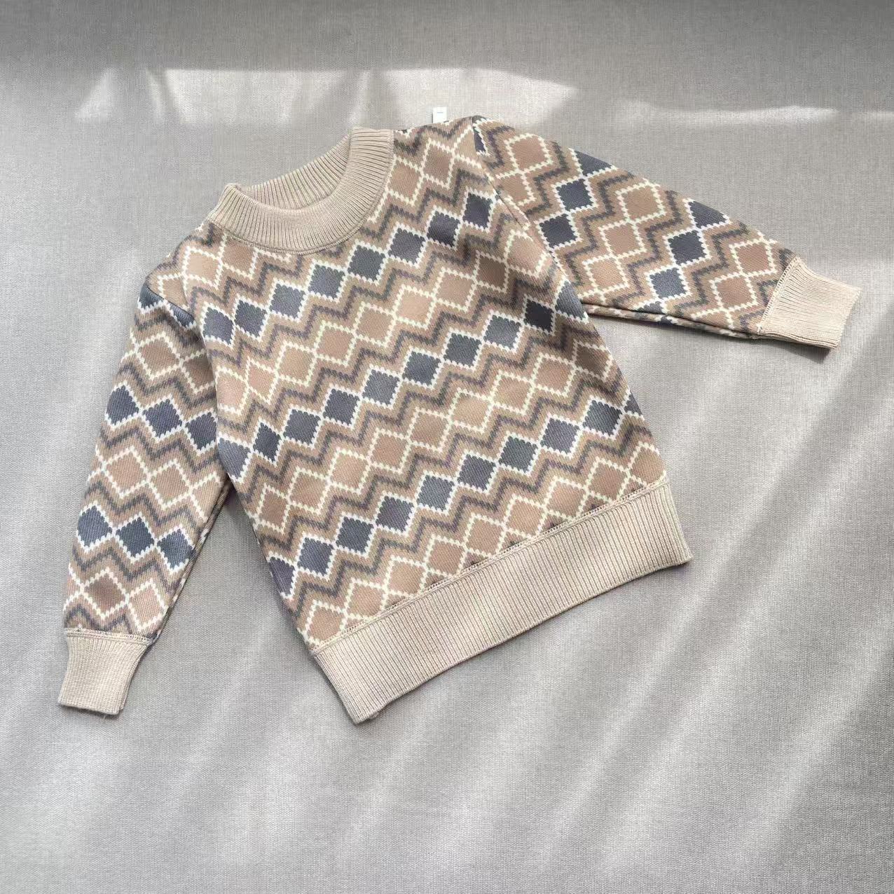 男童毛衣加绒针织衫新款2024秋冬洋气儿童中大童打底套头