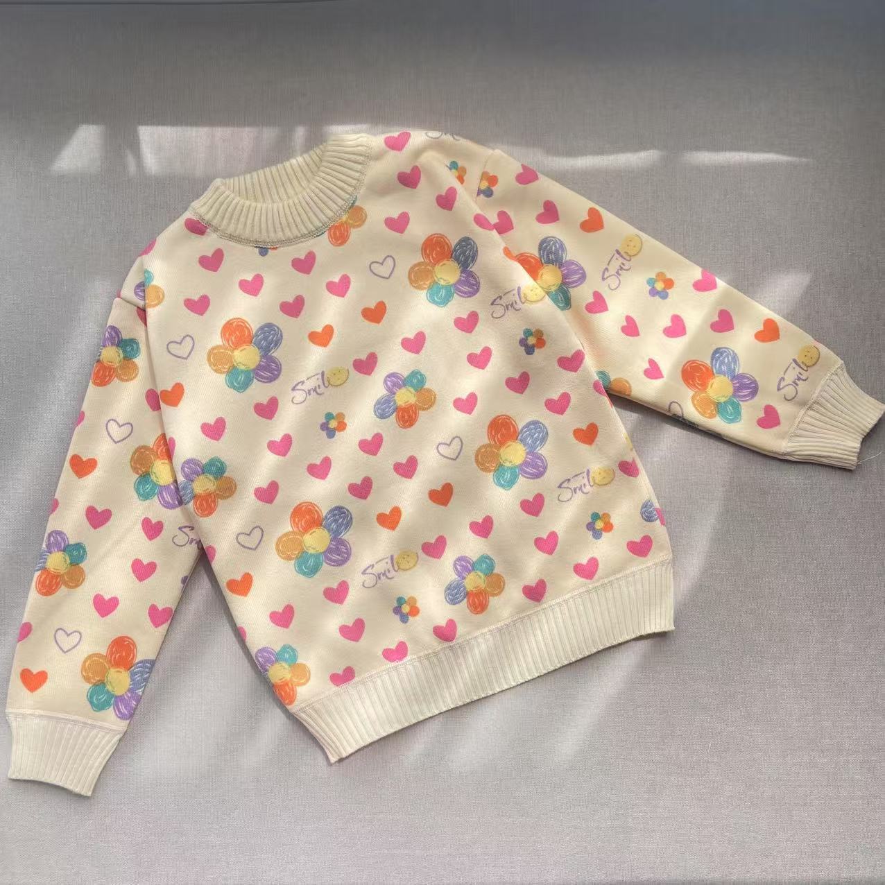 女童毛衣针织秋冬季2024加绒中大童圆领打底 开衫