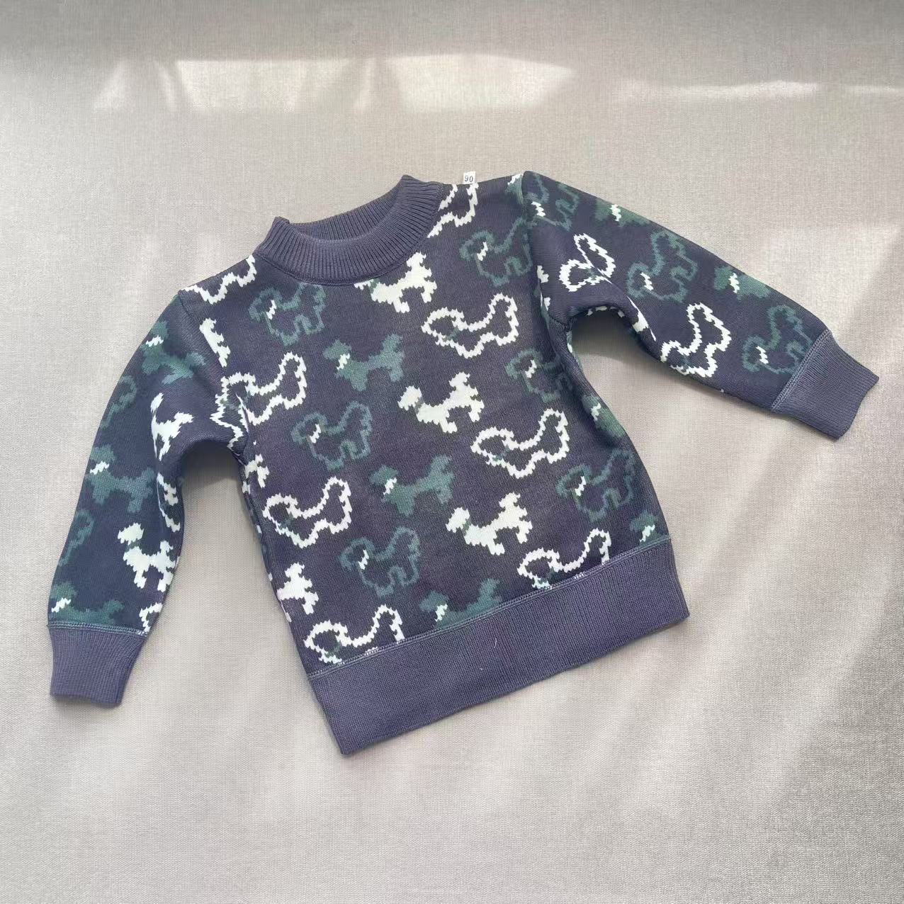 男童毛衣加绒针织衫新款2024秋冬洋气儿童中大童打底套头