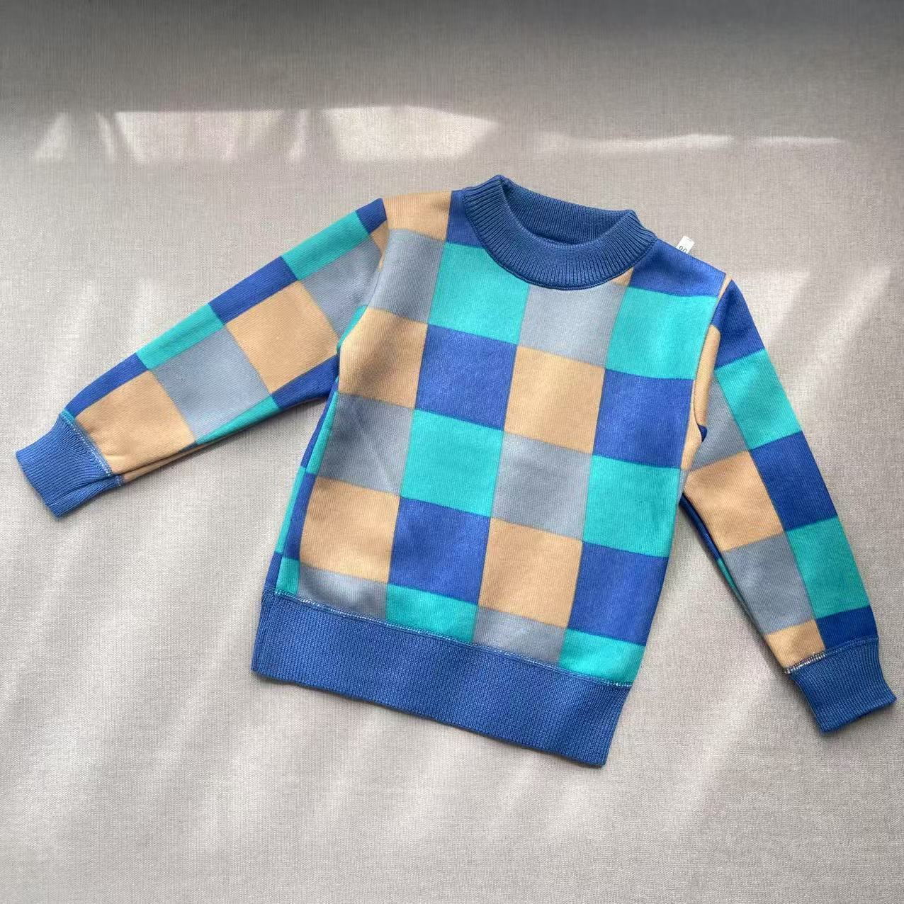 男童毛衣加绒针织衫新款2024秋冬洋气儿童中大童打底套头