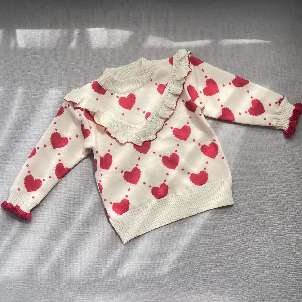 女童毛衣针织秋冬季2024加绒中大童圆领打底 开衫